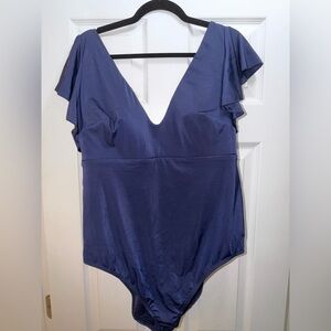 Lane Bryant Elegant Blue One-Piece Swimsuit